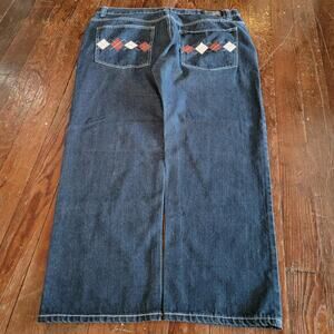 Baggy, Y2K Embroidered G-Net Jeans
